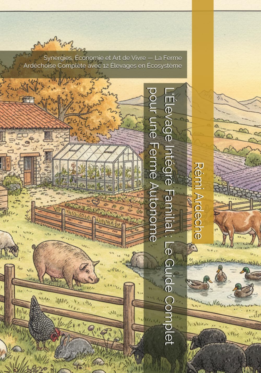 Guide L'Élevage Intégré Familial - couverture aquarelle ferme autonome écosystème